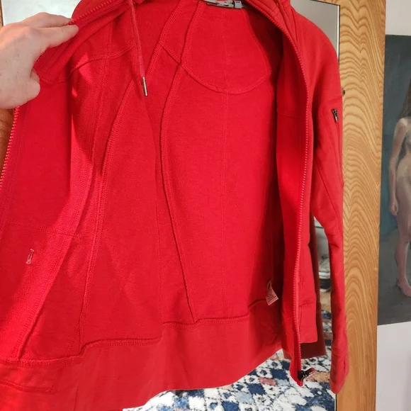 Athleta Zip Up Hoodie, Full Length XXS, red - Picture 11 of 12